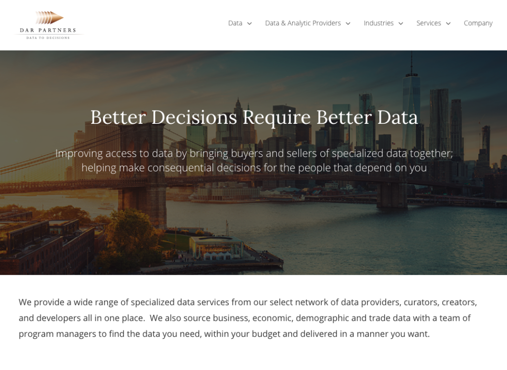 DAR Partners home page screenshot