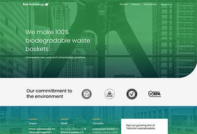 Eco-Technology — 100% biodegradable waste baskets.